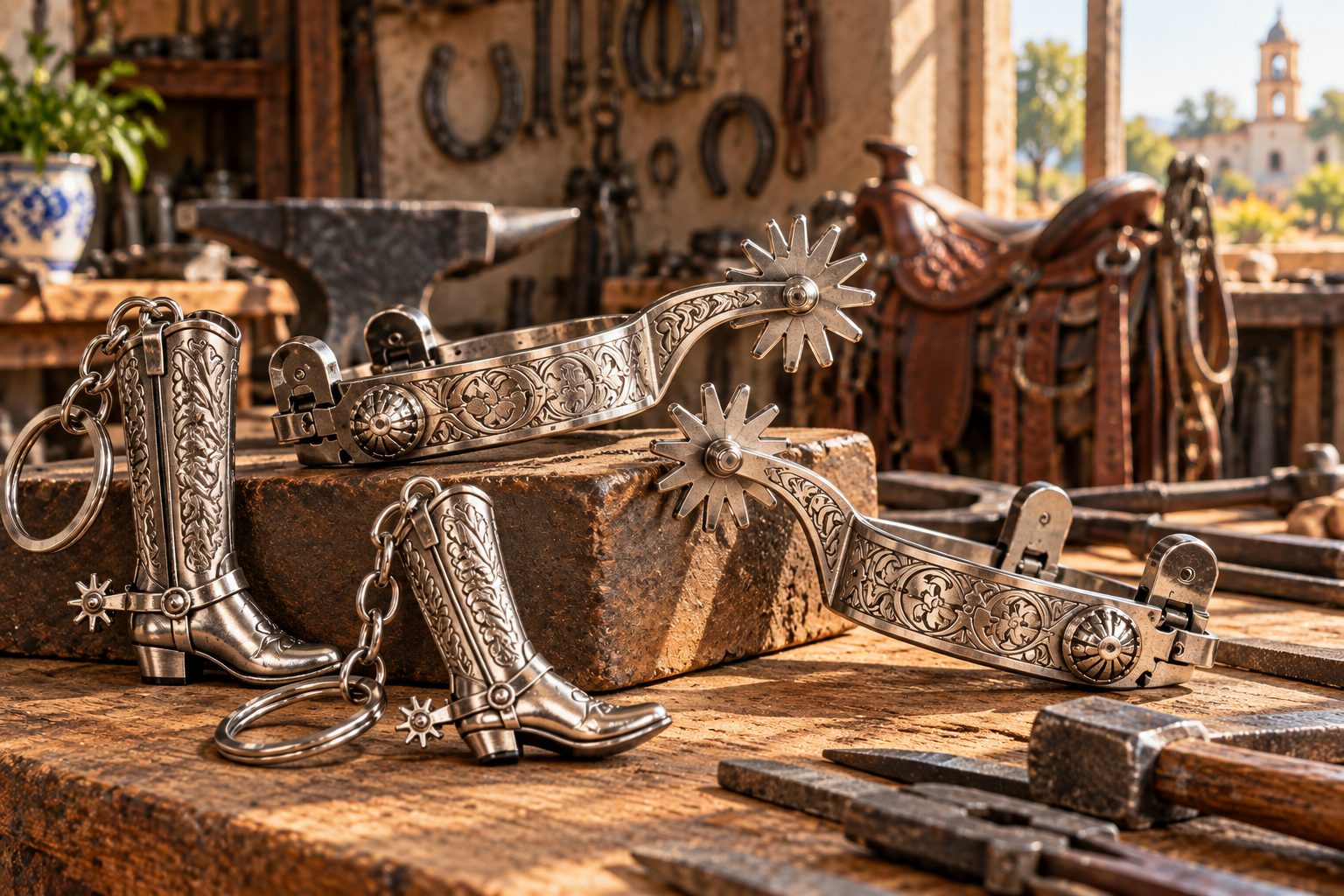 Traditional metalwork and horse tack inspired by Amozoc